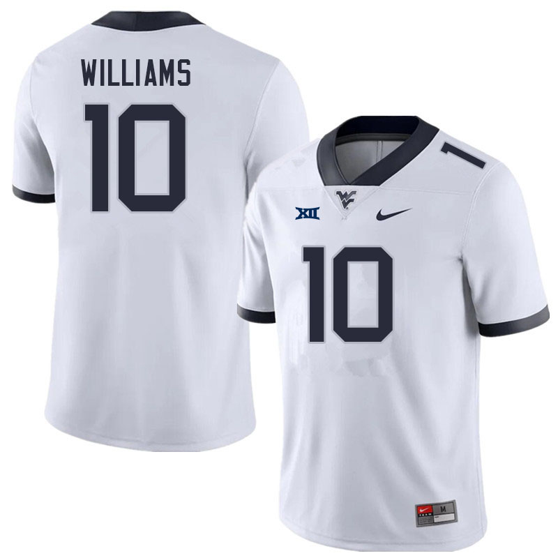 Men #10 Jarel Williams West Virginia Mountaineers College Football Jerseys Sale-White